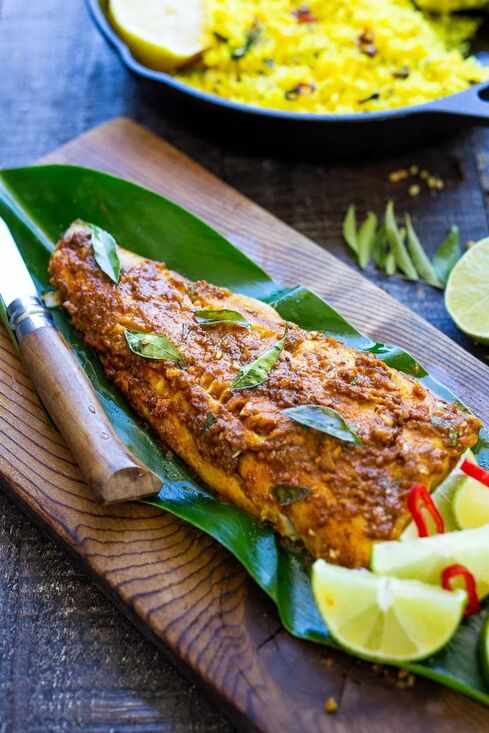 Receta india de pescado blanco al estilo de Kerala - Aligator